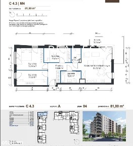 Zabłocie | 4 pokoje + 2 ŁAZIENKI | Balkon 12 m2