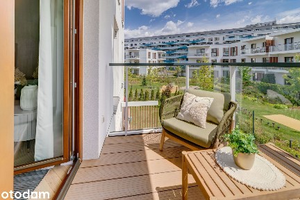 Wyjątkowy apartament 44 m² z garderobą, balkonem i widokiem na park