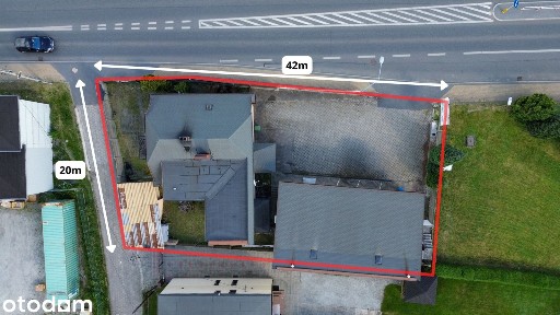 Hala usługowa wraz z domem do zamieszkania + własny parking !