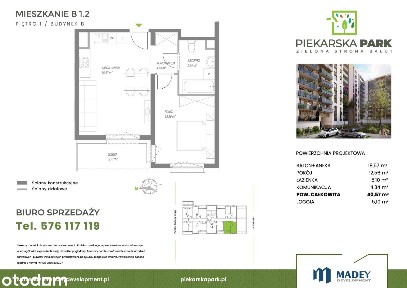 2-pokojowe mieszkanie 40m2 + loggia