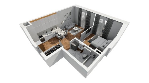 2-pokojowe mieszkanie 36,77 m² | Banacha 12 | Nr 46