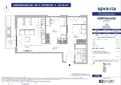 3-pokojowe mieszkanie 54m2 + balkon Bezpośrednio