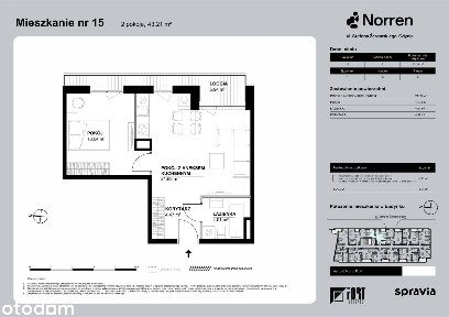 2-pokojowe mieszkanie 45m2 + loggia