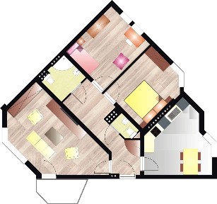 75m2 Fiołkowa 3 niezależne pokoje Tauron Arena
