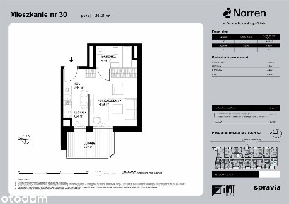 1-pokojowe mieszkanie 26m2 + loggia Bezpośrednio