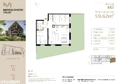 3-pokojowe mieszkanie 54m2 + balkon