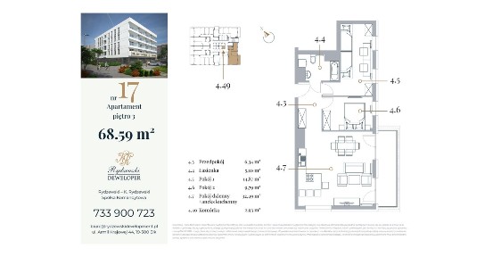3-pokojowe mieszkanie 68m2 Bez Pośredników