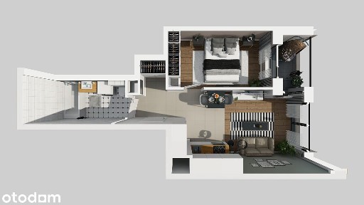 2 pok. 38m2 z loggią, apartament w ścisłym centrum, przy samym metrze