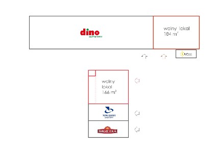Lokal w parku handlowym obok marketu Dino.