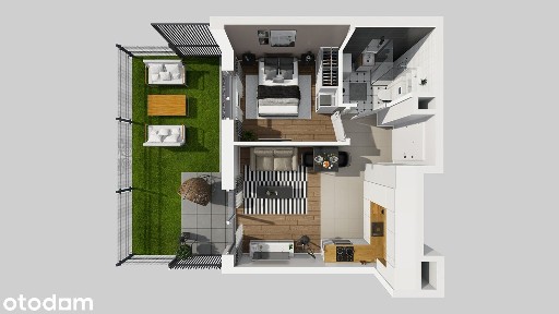 2 pokoje z ogródkiem blisko metra 33,18m² - Miejsce garażowe