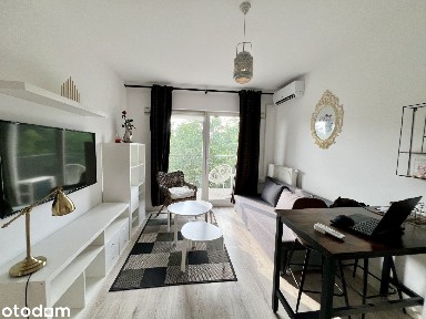 Nowoczesne 2 pokoje, balkon, garderoba, klimatyzacja, widok na zieleń