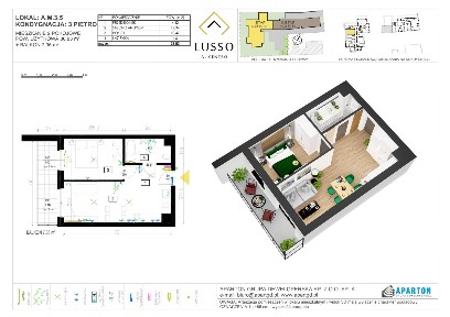 Mieszkanie 2 pokojowe, z roletami! Lusso Al Centro! A.3.5
