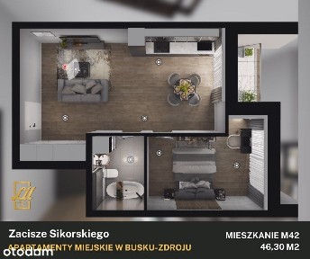 Zacisze Sikorskiego | M42 | Apartament 46,3 m2