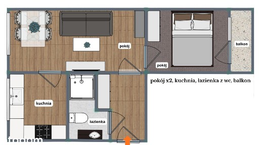 37 m² | 2 pokoje | balkon | Zawiercie, ul. Stary Rynek