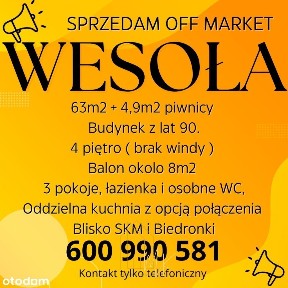 3 pokoje, Wc + łazienka, klimatyzacja+ piwnica, blisko SKM i Biedronki