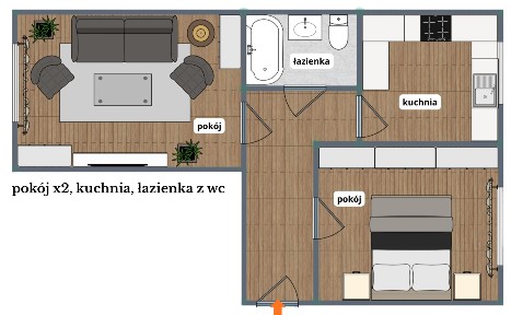 48m2 - 2 pokoje | ul. Paderewskiego, Zawiercie | do remontu