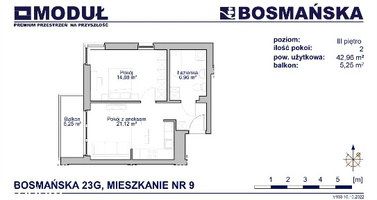 2 pok. 43 m2 z balkonem - Przystań BosmańskaG9