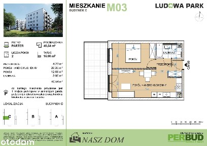 Ludowa Park | mieszkanie 3-pok. | CM03
