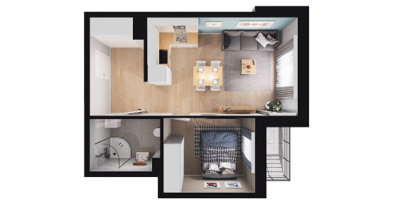 1-pokojowe mieszkanie 36m2 + balkon Bez Prowizji