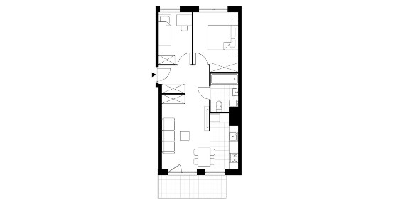 3-pokojowe mieszkanie 50m2 + loggia Bezpośrednio