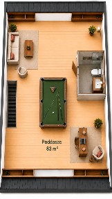 Mieszkanie na piętrze 87 m2 z poddaszem 83 m2 (170 m2) + balkon