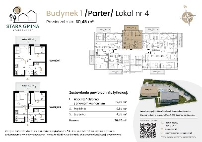 Nowe Apartamenty Stara Gmina, budynek nr 1 - Lokal nr 4 (30,45 m²)
