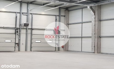 Magazyn 1000 m2 z regałami obok Grodziska