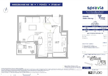 1-pokojowe mieszkanie 27m2 + balkon Bezpośrednio