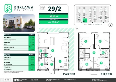 Enklawa pod lasem - lokal 27/1 z ogrodem, 2 miejsca postojowe, rolety