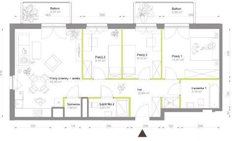 Duże 4 pokojowe mieszkanie | 80 m² | 2 balkony | 2 łazienki | 0% PROW!