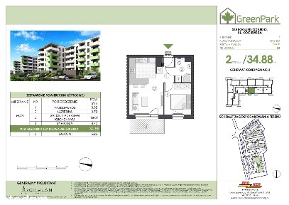 2-pokojowe mieszkanie 34m2 + balkon Bezpośrednio