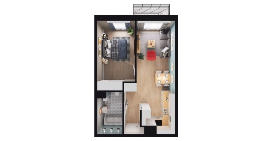 2-pokojowe mieszkanie 40m2 + balkon