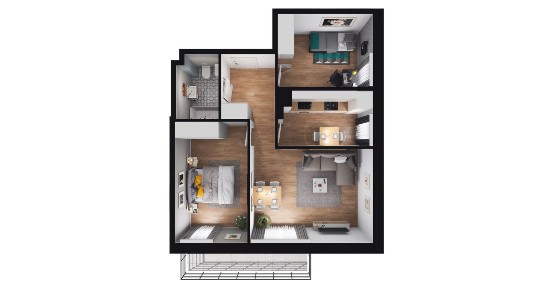 3-pokojowe mieszkanie 54m2 + balkon