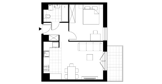 2-pokojowe mieszkanie 43m2 + balkon Bez Prowizji