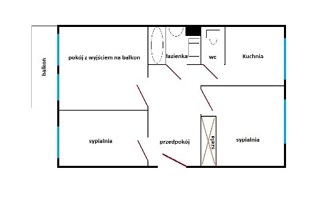 3-pokojowe mieszkanie na Podzamczu w Wałbrzychu