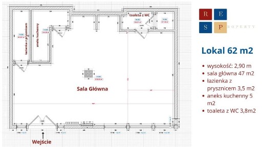 Bez prowizji Lokal na wynajem na Ursynowie od zaraz| Witryna|Klimatyzacja|62m2
