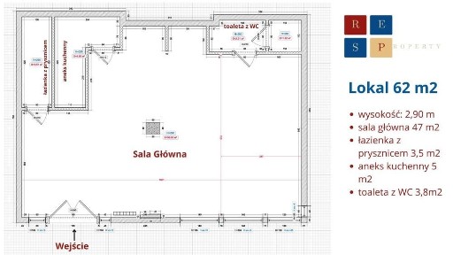 Bez prowizji Lokal na wynajem na Ursynowie od zaraz| Witryna|Klimatyzacja|62m2