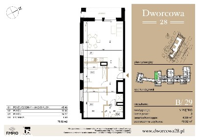 Dworcowa 28| mieszkanie 3-pok. | B/29