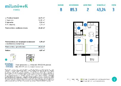 2-pokojowe mieszkanie 42m2 Bezpośrednio