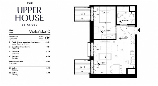 2-pokoje 40m2 | The Upper House | Basen | SPA&GYM | ul. Walońska