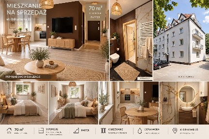3-pokojowe mieszkanie 70 m² w centrum miasta - po generalnym remoncie, parter