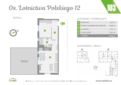 2-pokojowe mieszkanie 37m2 + taras Bezpośrednio