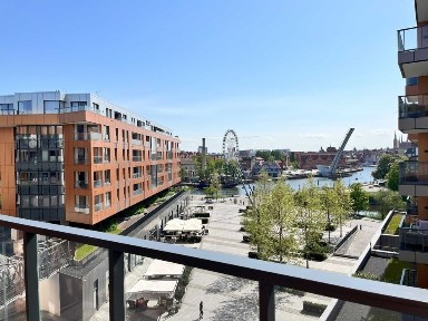 Apartament Brabank - widok na Motławę i Stare Miasto
