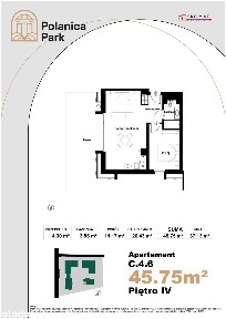 2-pokojowe mieszkanie 45m2 + balkon