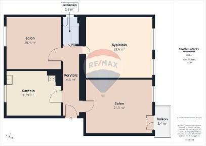 Mieszkanie w kamienicy: 82 m2, 3 pokoje, balkon!