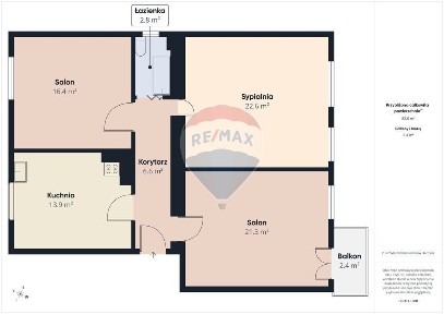 Mieszkanie w kamienicy: 82 m2, 3 pokoje, balkon!