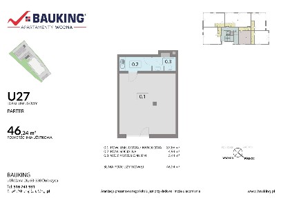 Lokal usługowy 46 m2 - CENTRUM JAROCINA - ul. Wodna - Bauking