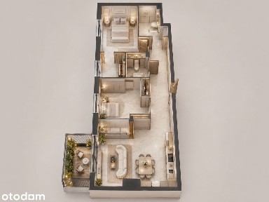 3 pokoje na parterze | ogród 94,68 m² | Sopot | M4 - 68,92 m²