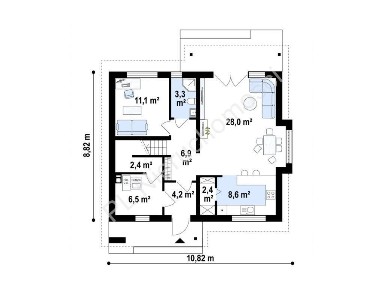 Dom wolnostojący, 150 m2 - 5 pokoi - Otrębusy