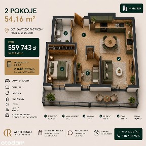 3 pokoje | 54,16 m²| Centrum | Parking |Piotrkowska| Dworzec Fabryczny